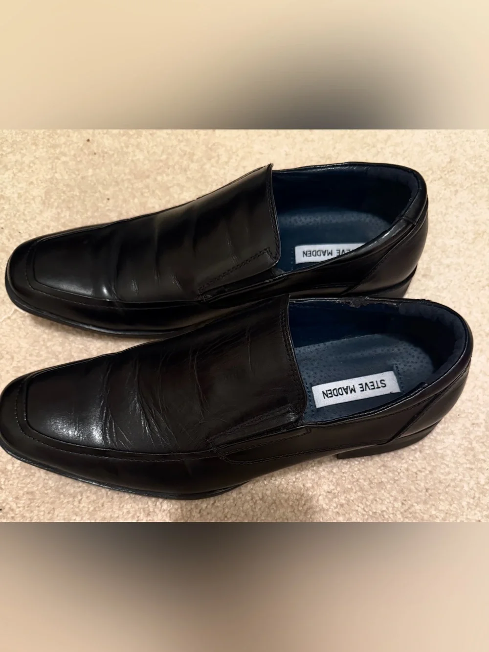Steve Madden Black Leather Loafers